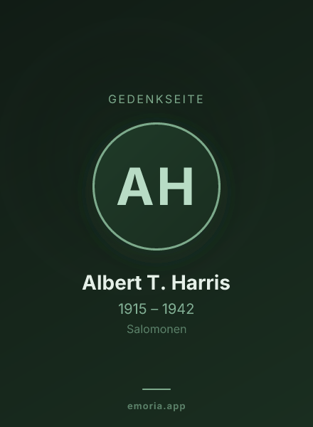 Gedenkportrait von Albert T. Harris