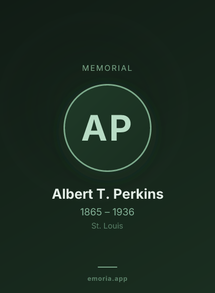 Memorial portrait of Albert T. Perkins
