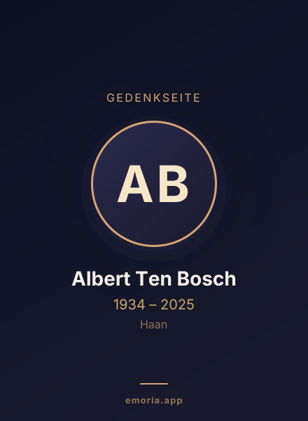 Gedenkportrait von Albert Ten Bosch