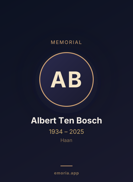 Memorial portrait of Albert Ten Bosch