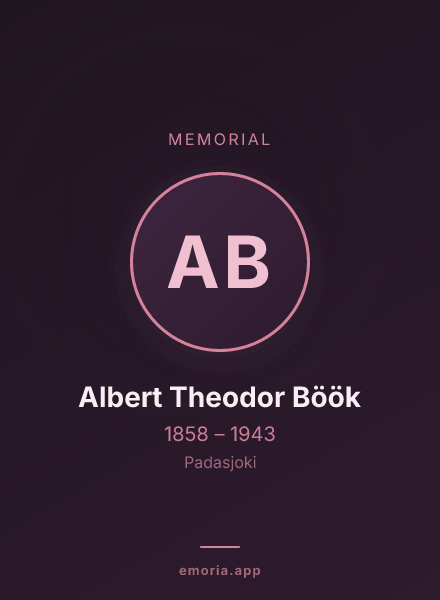 Memorial portrait of Albert Theodor Böök
