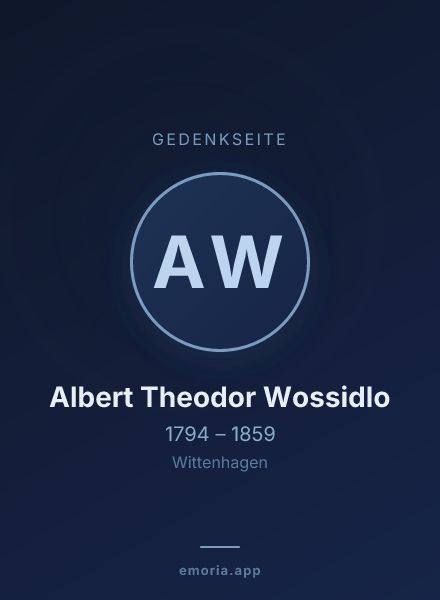 Gedenkportrait von Albert Theodor Wossidlo