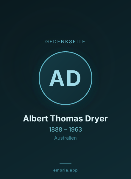 Gedenkportrait von Albert Thomas Dryer