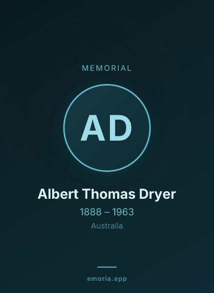 Memorial portrait of Albert Thomas Dryer