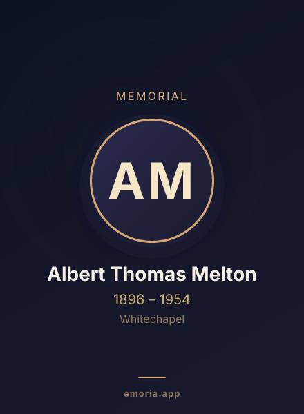 Memorial portrait of Albert Thomas Melton