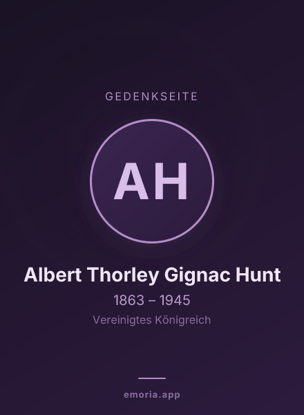 Gedenkportrait von Albert Thorley Gignac Hunt