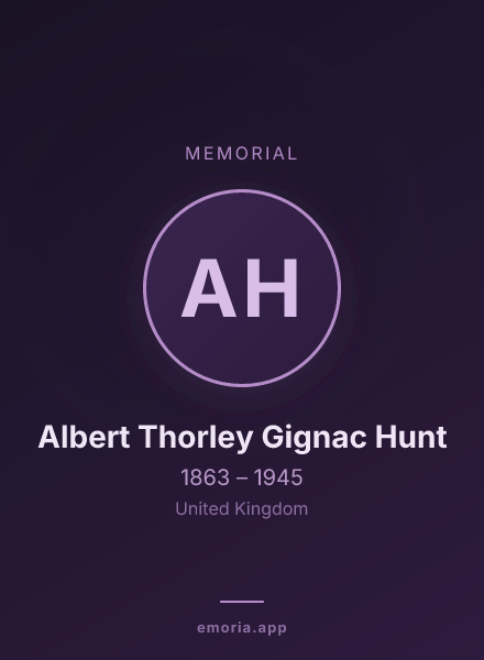 Memorial portrait of Albert Thorley Gignac Hunt