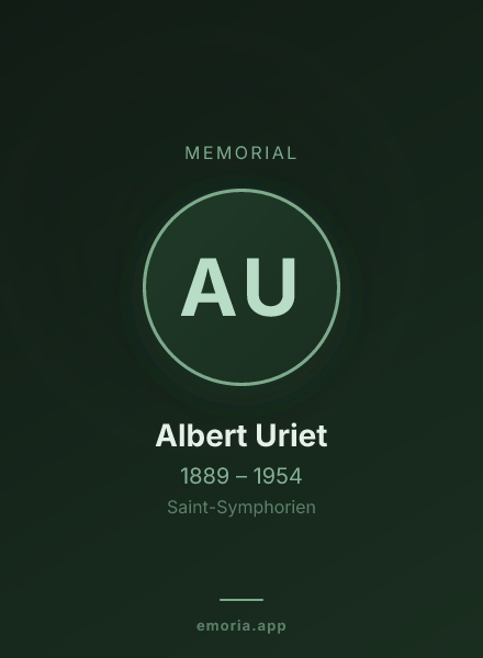 Memorial portrait of Albert Uriet