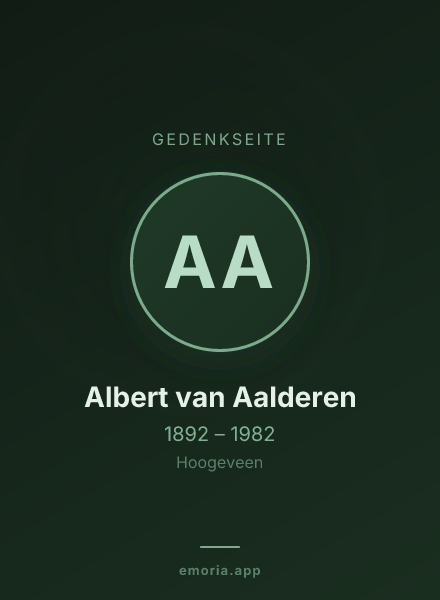 Gedenkportrait von Albert van Aalderen