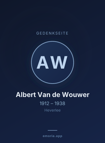 Gedenkportrait von Albert Van de Wouwer
