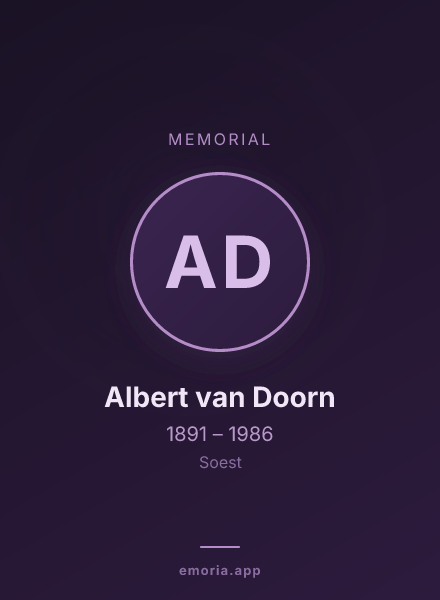 Memorial portrait of Albert van Doorn