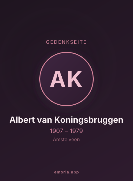 Gedenkportrait von Albert van Koningsbruggen
