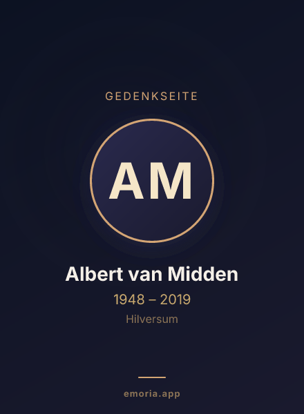 Gedenkportrait von Albert van Midden