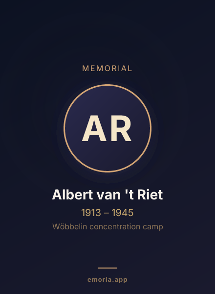 Memorial portrait of Albert van 't Riet