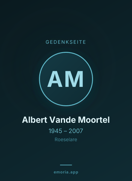 Gedenkportrait von Albert Vande Moortel