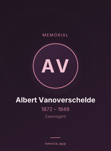 Memorial portrait of Albert Vanoverschelde