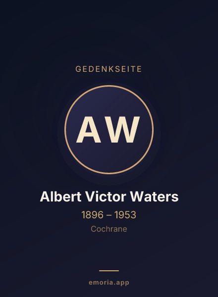 Gedenkportrait von Albert Victor Waters