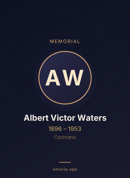 Memorial portrait of Albert Victor Waters