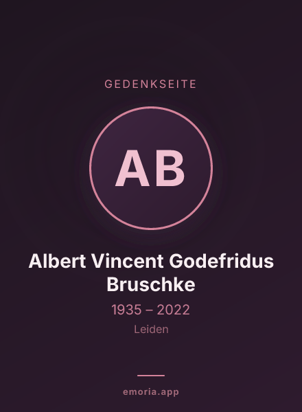 Gedenkportrait von Albert Vincent Godefridus Bruschke