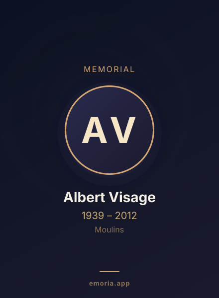 Memorial portrait of Albert Visage