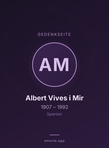 Gedenkportrait von Albert Vives i Mir