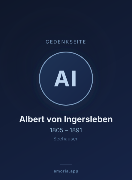 Gedenkportrait von Albert von Ingersleben