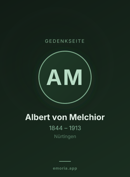 Gedenkportrait von Albert von Melchior