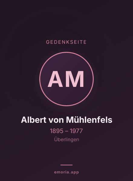 Gedenkportrait von Albert von Mühlenfels