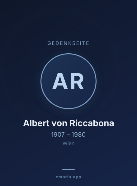 Gedenkportrait von Albert von Riccabona