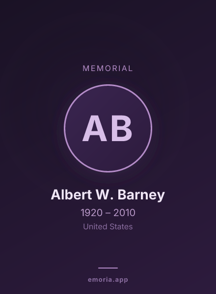 Memorial portrait of Albert W. Barney