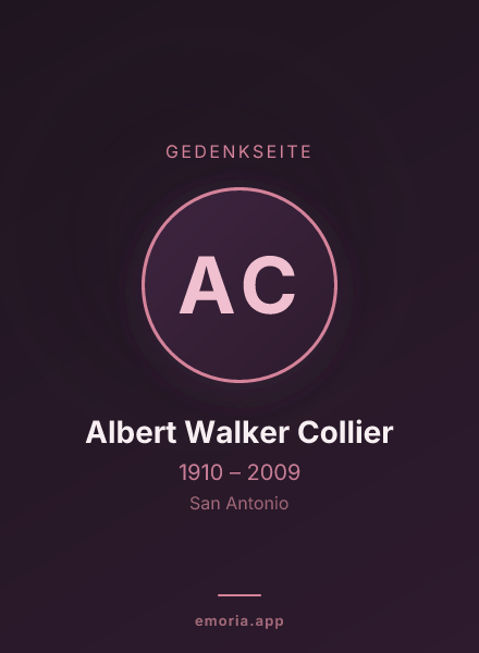 Gedenkportrait von Albert Walker Collier