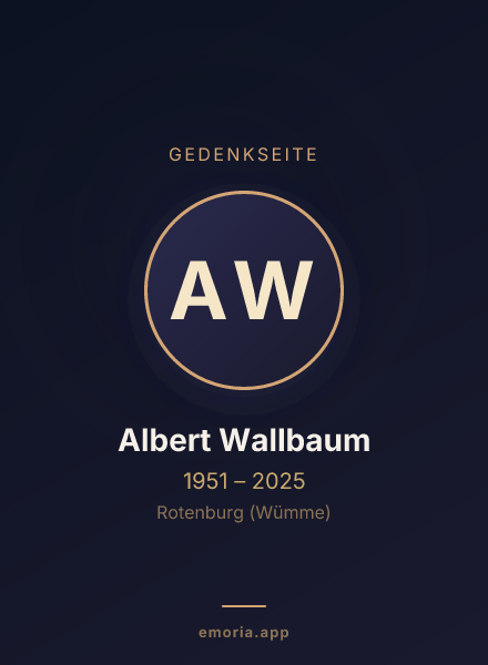 Gedenkportrait von Albert Wallbaum