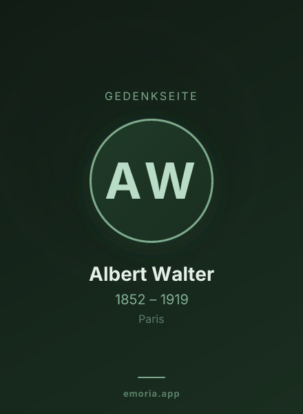 Gedenkportrait von Albert Walter