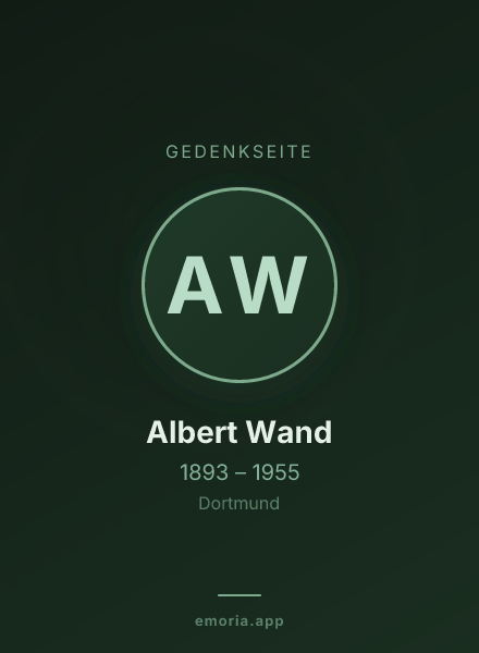 Gedenkportrait von Albert Wand