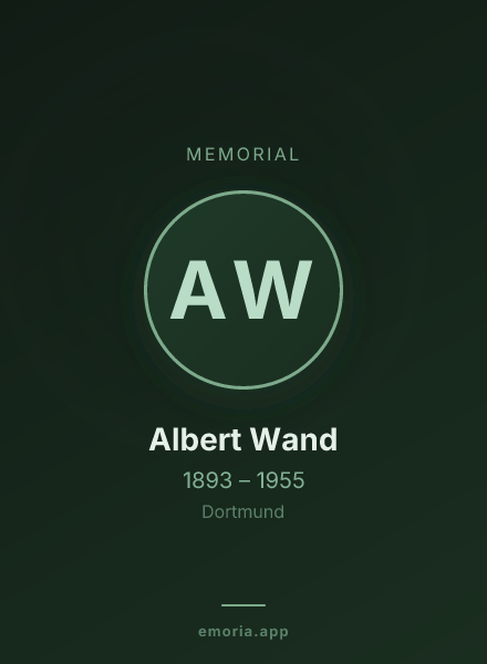Memorial portrait of Albert Wand