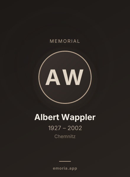 Memorial portrait of Albert Wappler