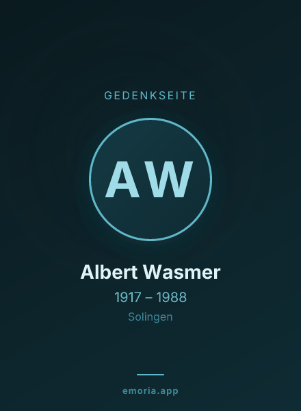 Gedenkportrait von Albert Wasmer