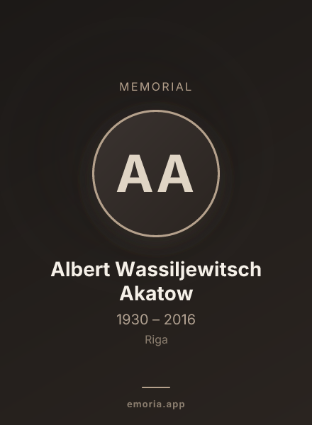 Memorial portrait of Albert Wassiljewitsch Akatow