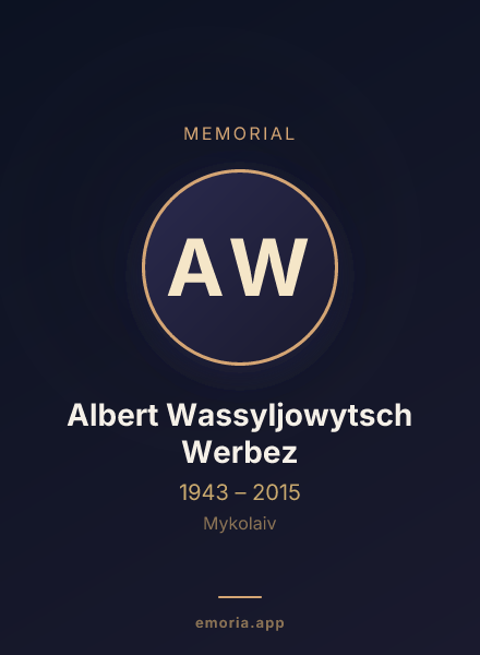 Memorial portrait of Albert Wassyljowytsch Werbez