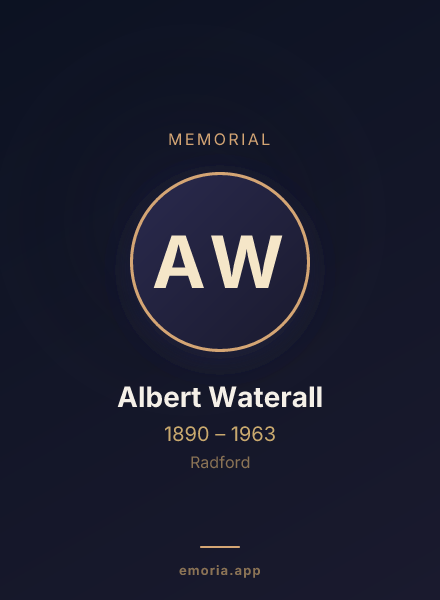 Memorial portrait of Albert Waterall
