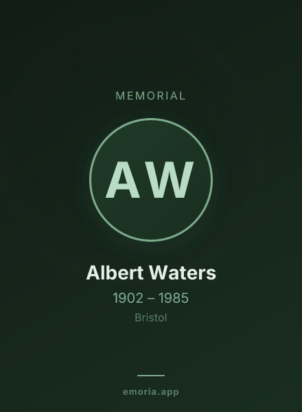 Memorial portrait of Albert Waters