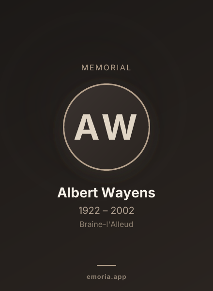 Memorial portrait of Albert Wayens