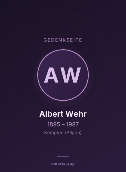 Gedenkportrait von Albert Wehr