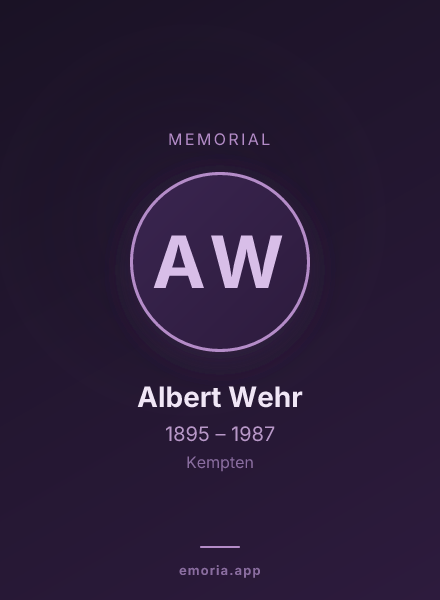 Memorial portrait of Albert Wehr