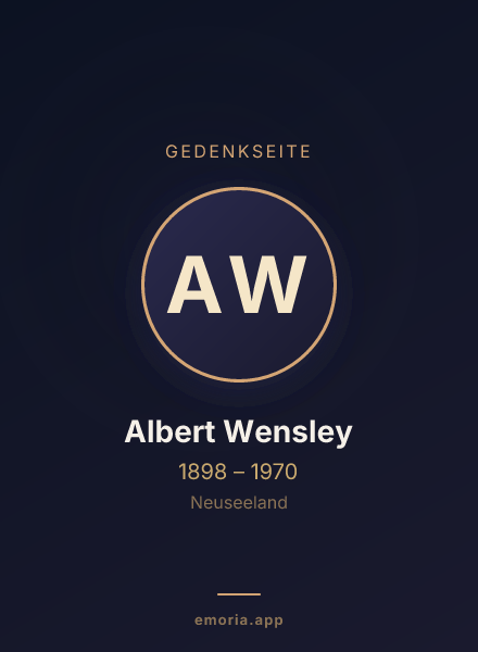 Gedenkportrait von Albert Wensley