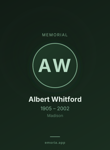 Memorial portrait of Albert Whitford