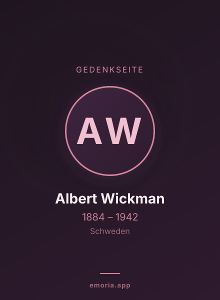 Gedenkportrait von Albert Wickman