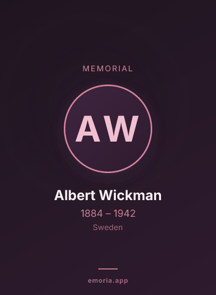 Memorial portrait of Albert Wickman