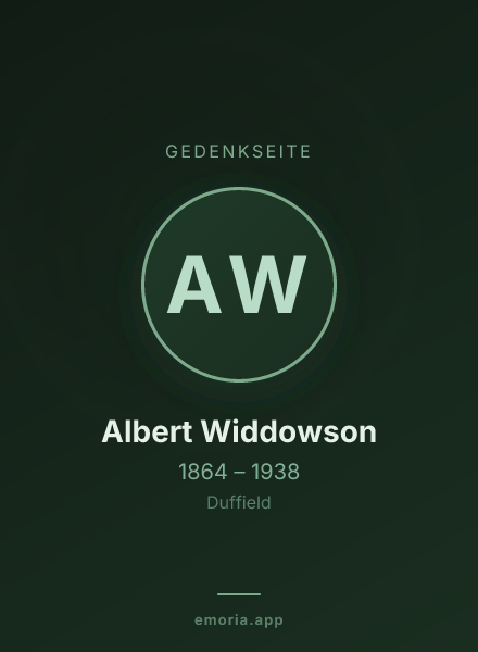 Gedenkportrait von Albert Widdowson