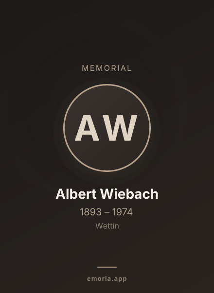 Memorial portrait of Albert Wiebach